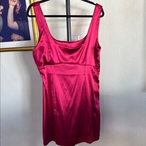 Maeve Sleek Pink Satin Dress